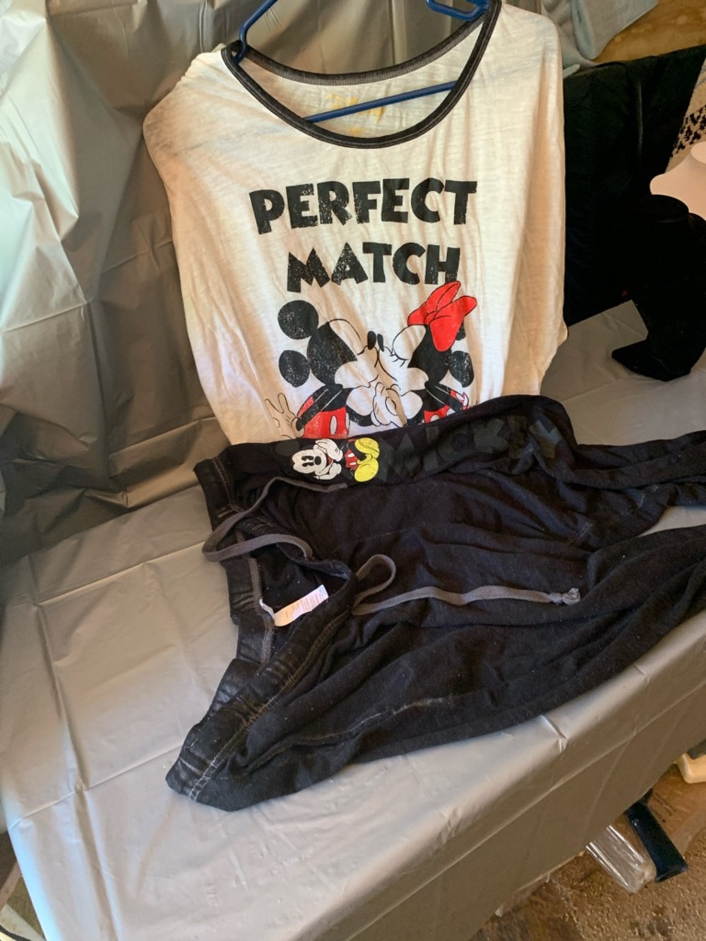 Mickey & Minnie 'Perfect Match' Pajama Set - White & Black